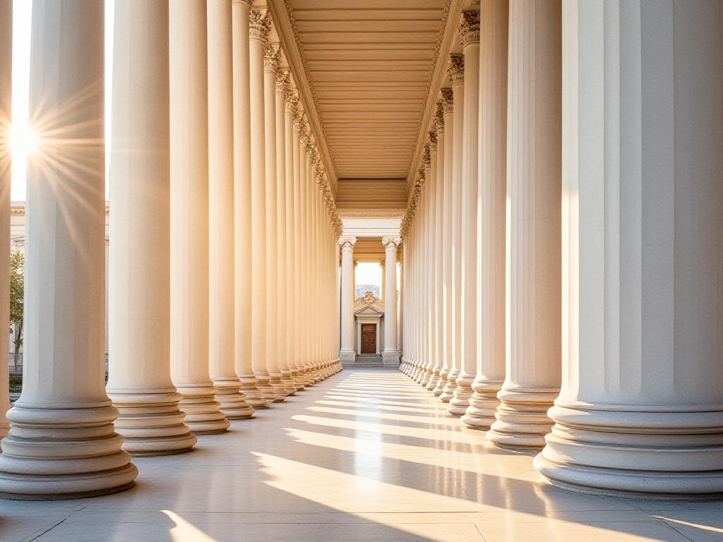 Columnas neocl&aacute;sicas en palacio hist&oacute;rico
